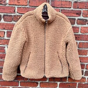 Everlane Camel Sherpa Fleece Jacket